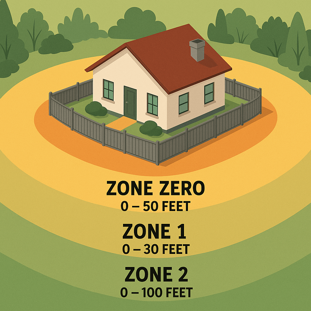 Diagram showing zone zero, zone one, and zone two